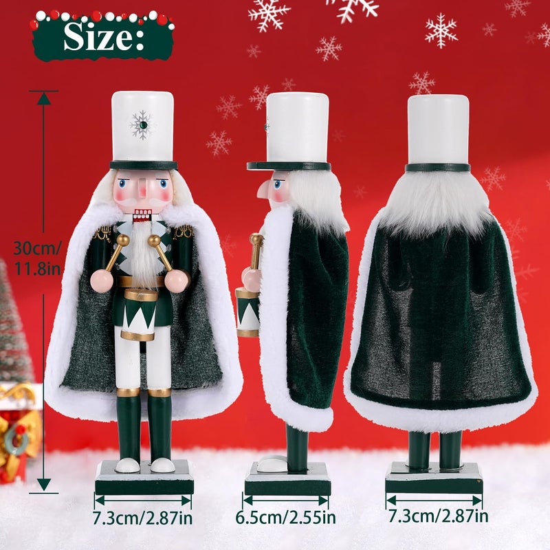 Tpudn Store Christmas Decorations Nutcracker,12 inch Wooden Traditional Nutcracker,Festive Collectible Christmas Ornament Gift for Family Friends (Drumsticks) - Image 3